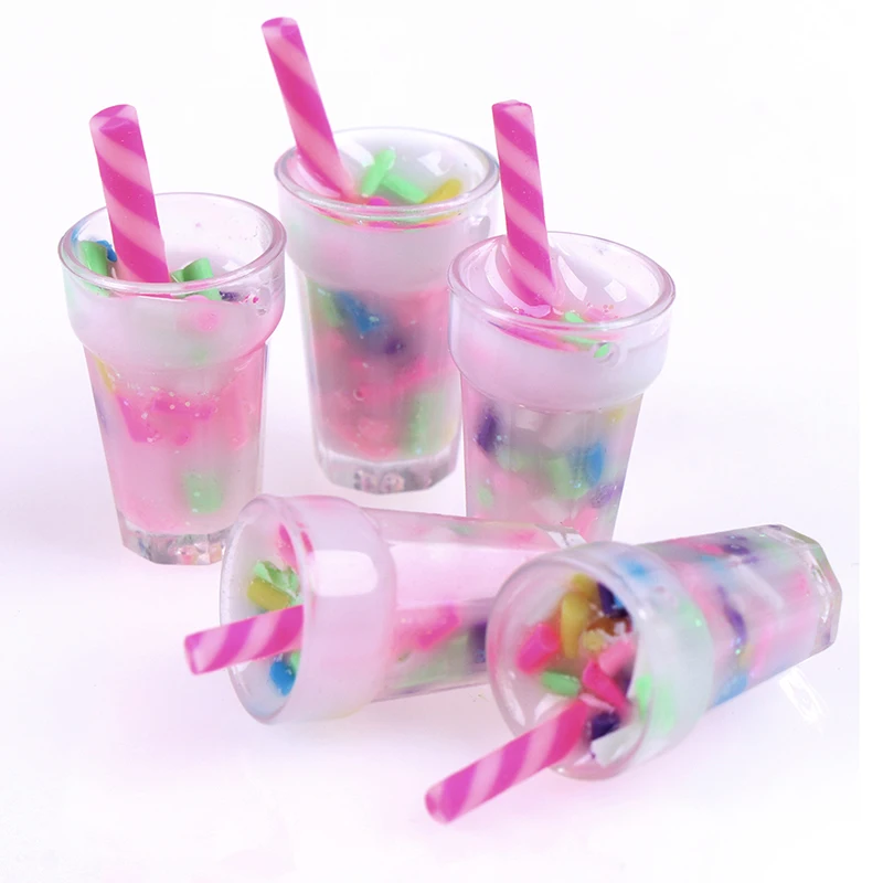 

5Pcs 1:12 Dollhouse creative Miniature Colorful cream cup Cream Drinks Bottles Model Dolls Kitchen Food