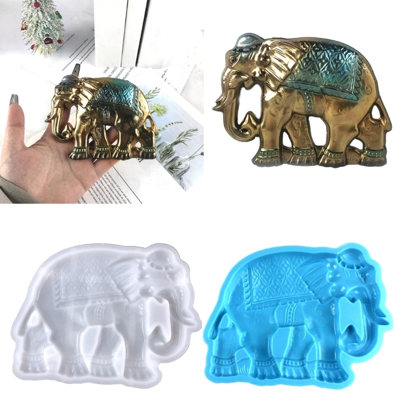 

Semi-stereoscopic Elephant Wall Ornaments Drop Mold Diy Wall Pendant Desktop Decoration Epoxy Silicone Mold