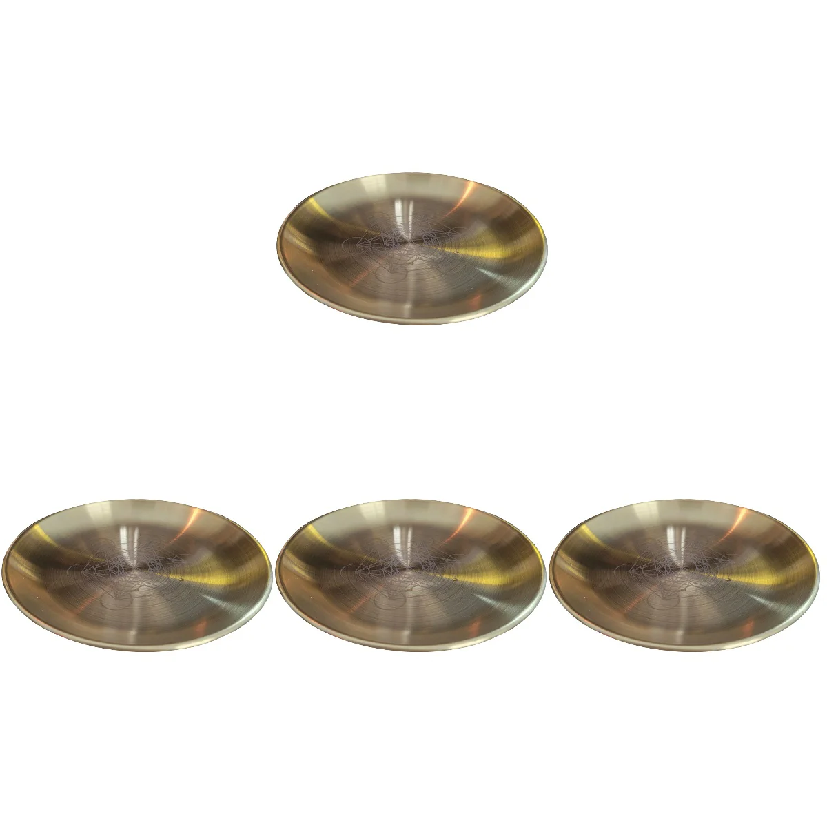 

4pcs Metal Tarot Holder Pentacle Altar Ceremony Plate Alloy Tealight Holder Tray
