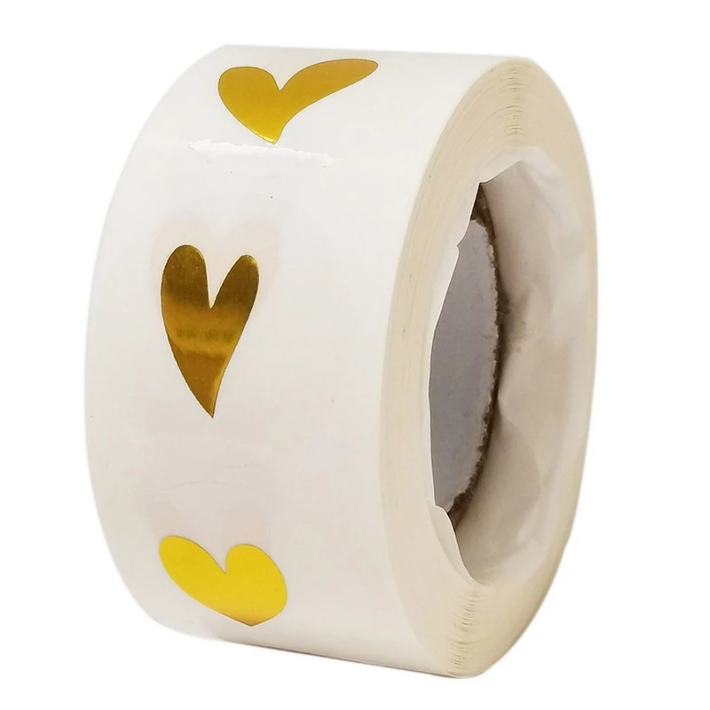 

100 шт., бронзовые прозрачные герметичные наклейки в виде сердечек