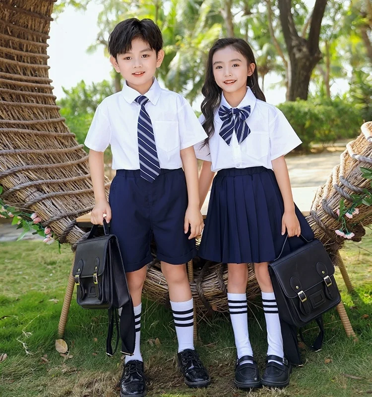 

Summer New Kindergarten Uniform Children's School Uniform Set Primary School Class Uniform British Academy Style Graduation