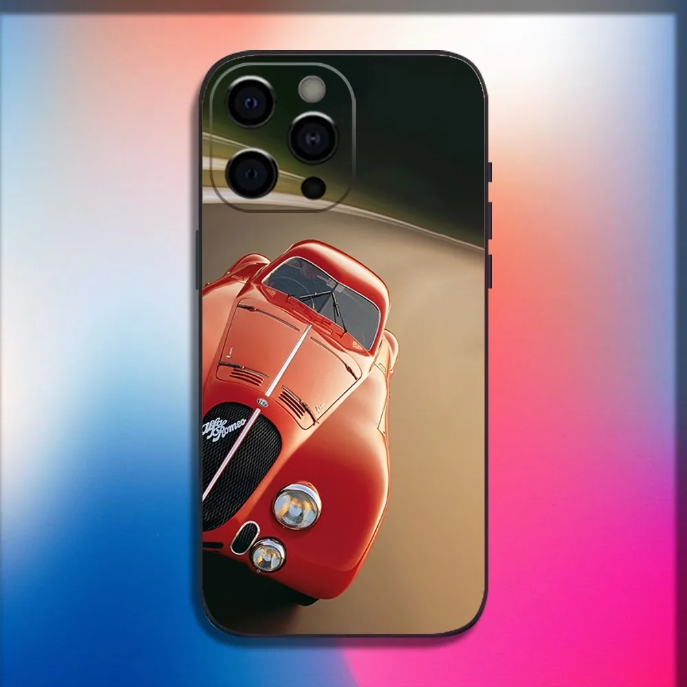 AlfaeS Cool R-RomeoS-S Car Phone Case For iPhone 16 15 14 13 12 11 Pro X XS Max XR Plus Mini Soft Black Cover