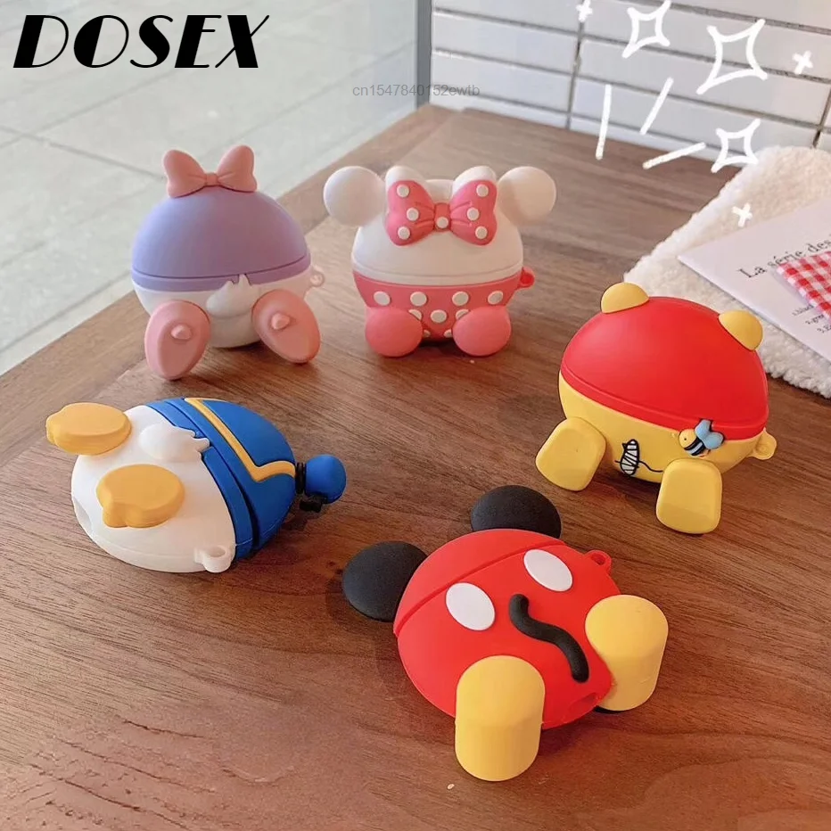 

Disney Mickey Minnie Donald Duck Daisy Cute Airpods Pro 2nd 3rd Generation Bluetooth Headset Case Thick Silicone Protective Case