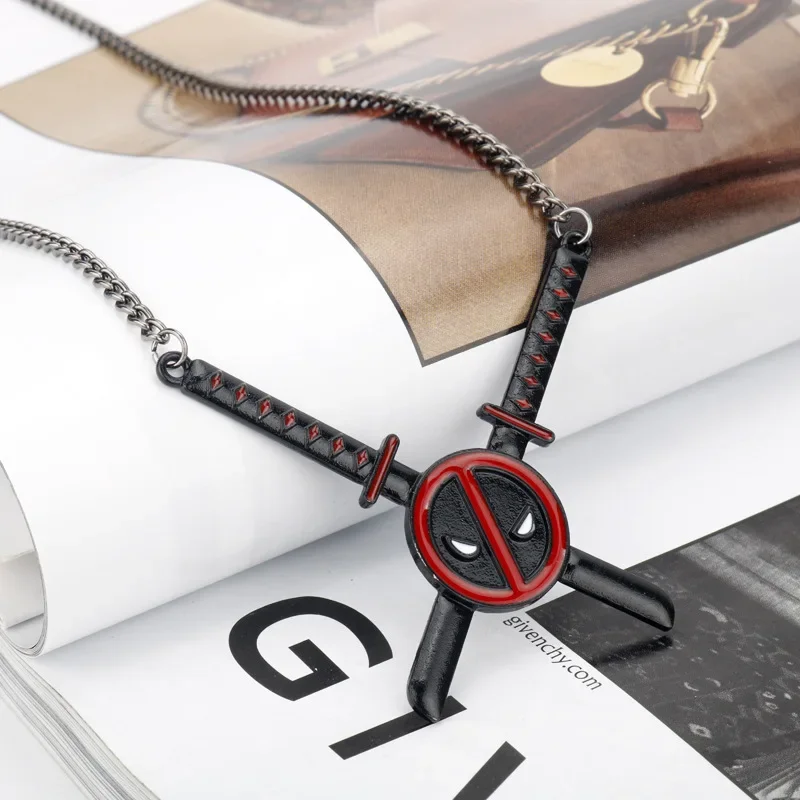 Периферия Marvel ожерелье с оружием Дэдпула двойное лезвие подвеска из сплава