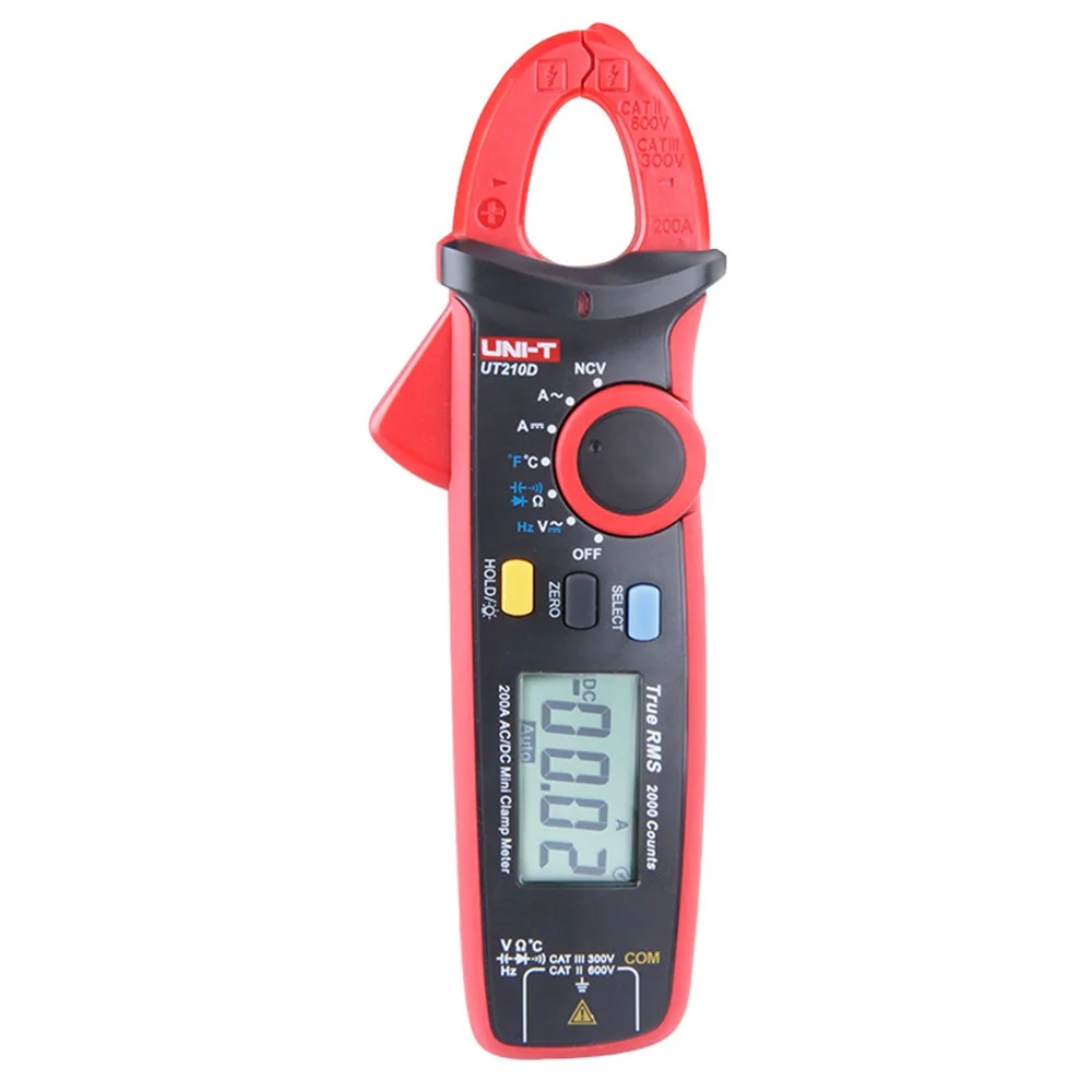 

UNI-T UT210D Digital Clamp Meter AC True RMS Voltage Resistance Capacitance Multimeter Temperature Measure Auto Range Electrical