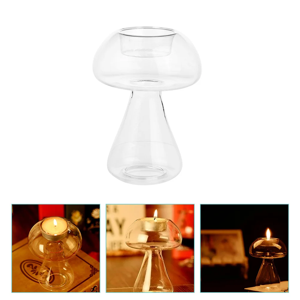 

Glass Candle Holder Tabletop Candle Stand Home Party Decorative Candlesticks