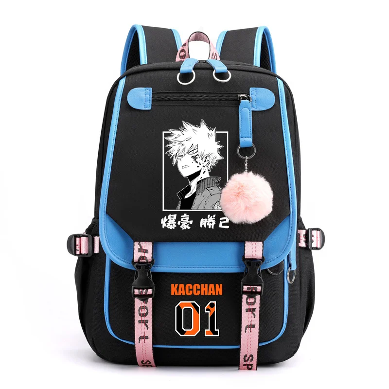Горячий рюкзак Bakugou Katsuki Harajuku высококачественный с USB-потоком школьный в стиле