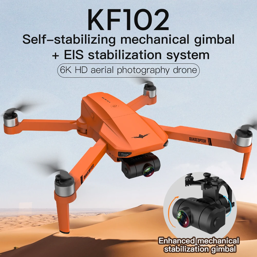 KF102 GPS Drone 4k Profesional 8K HD Camera 2-Axis Gimbal Anti-Shake Photography Brushless Foldable Quadcopter RC Distance 1200M