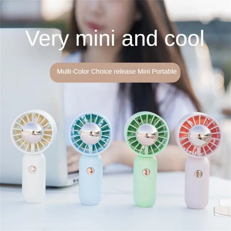 

Portable Usb Small Cooling Fan 360 Global Wind Handheld Mini Fan Double Reunion Cold Wind 3 Wind Speed Portable Office Fans Pink