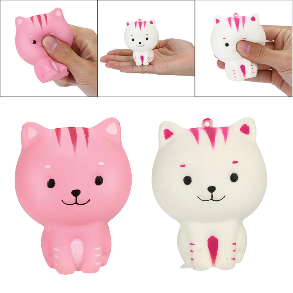 

Slime Toys Small Cat Shape Squishy Slow Rising Squeeze Phone Straps Ballchains Decompression Toys Stress Ball