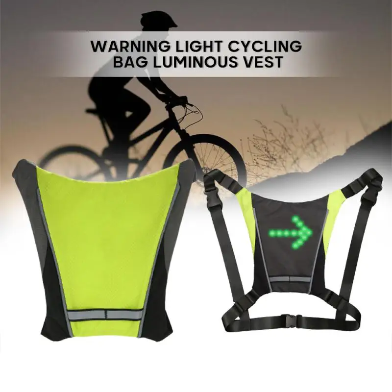 

New LED Wireless Cycling Vest MTB Bike Bag Safety LED Turn Signal UK Safety Indicator for Outdoor Sports at Night