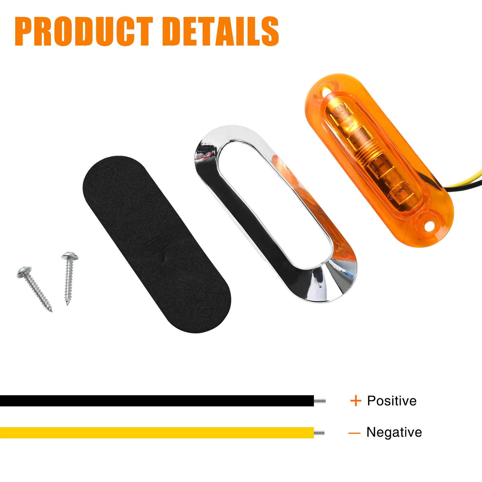 4x Янтарный 12 В-24 В 4 светодиодных боковых габаритных индикатора спереди и сзади