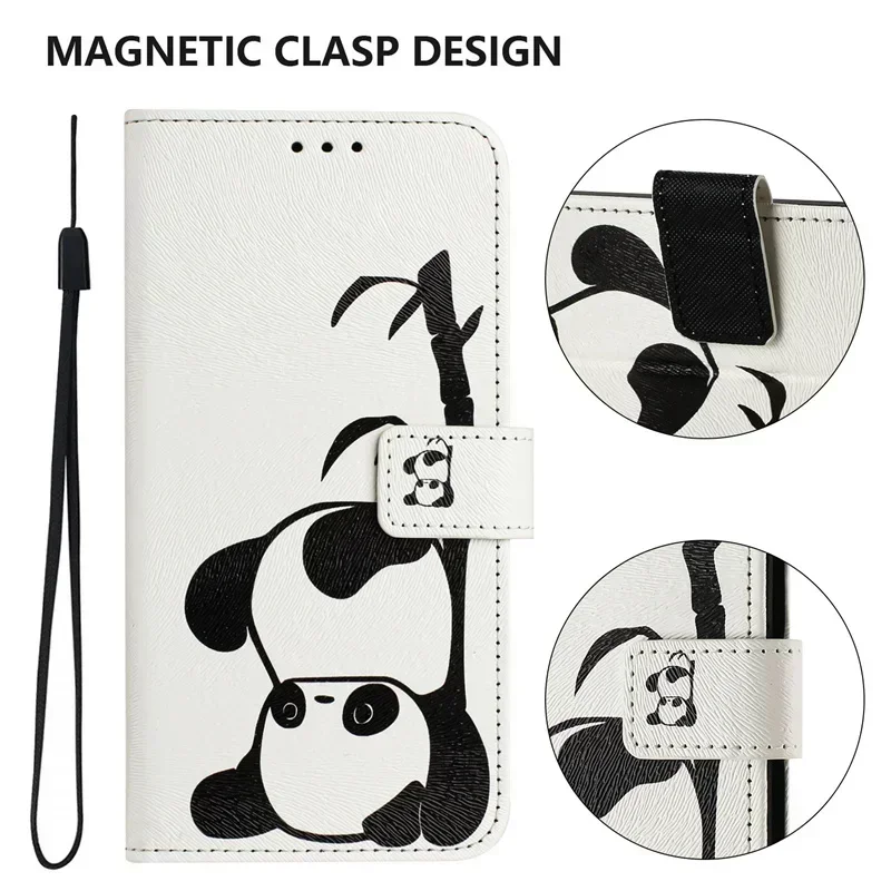 Фото Чехол Pixel 9 для Google Pixel 9 Pro XL Flip Funda Google Pixel 8a 7a 6a 8 Pro 5a 4a 5G кожаный чехол-бумажник с рисунком №3