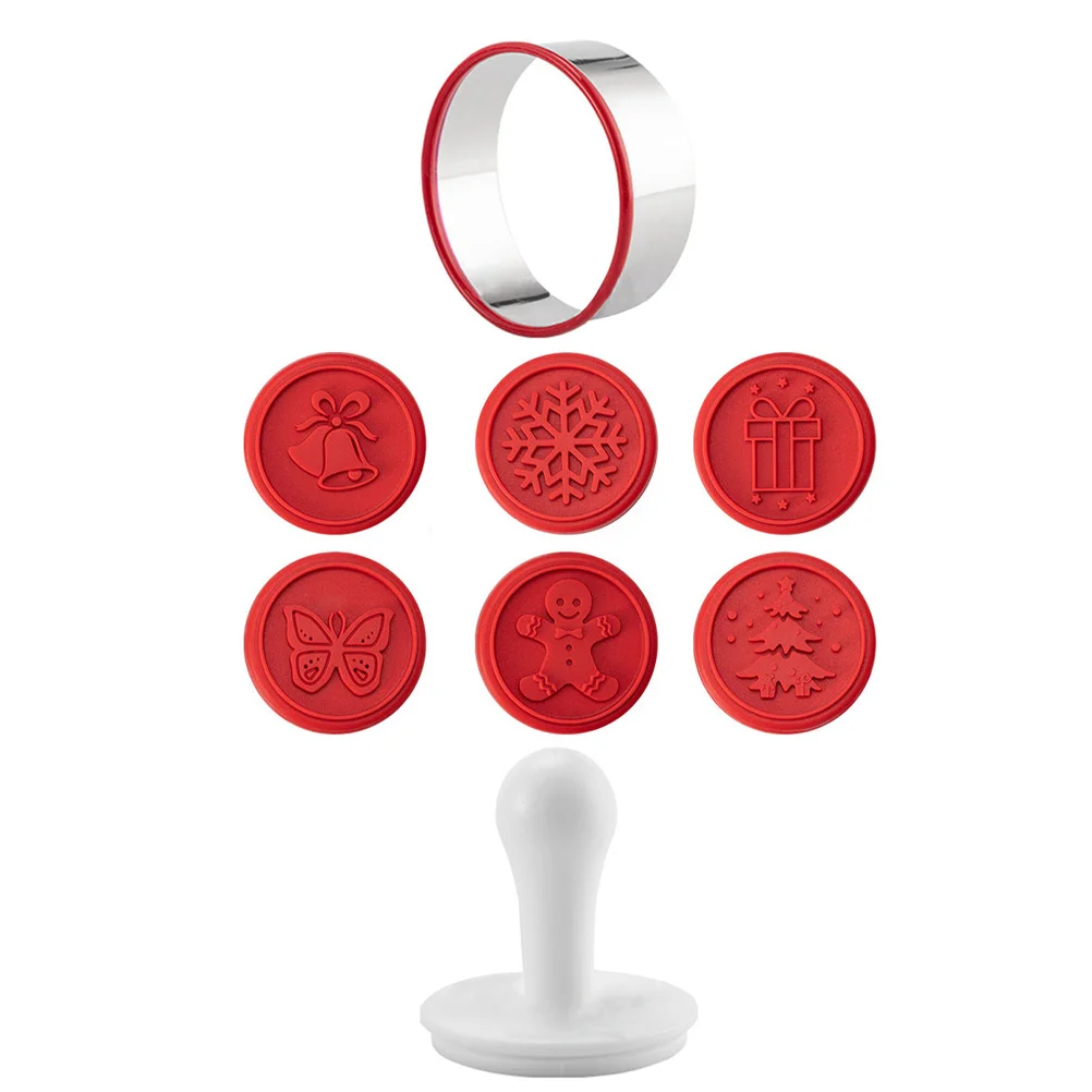 

Cookie Christmas Stamps Siliconemold Stampbaking Press Biscuit Chocolate Molds Holidayset Tree Snowflake Mould Fondant Stampers