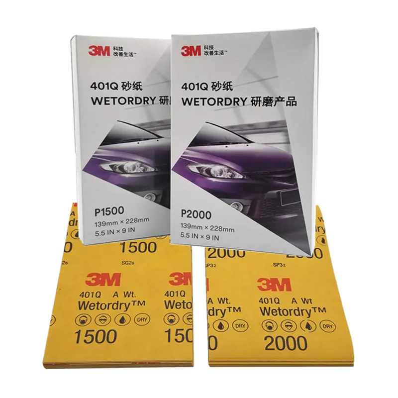 Genuine 3M Fine Sandpaper 1500/2000 Mesh Water Sandpaper For Polishing Car Paint Beauty Water Sandpaper 200 Pieces  sand paper