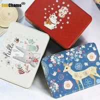 custom new year cookies box cake snowflakes large creative rectangular lucky cat tinplate round boxes candy biscuit