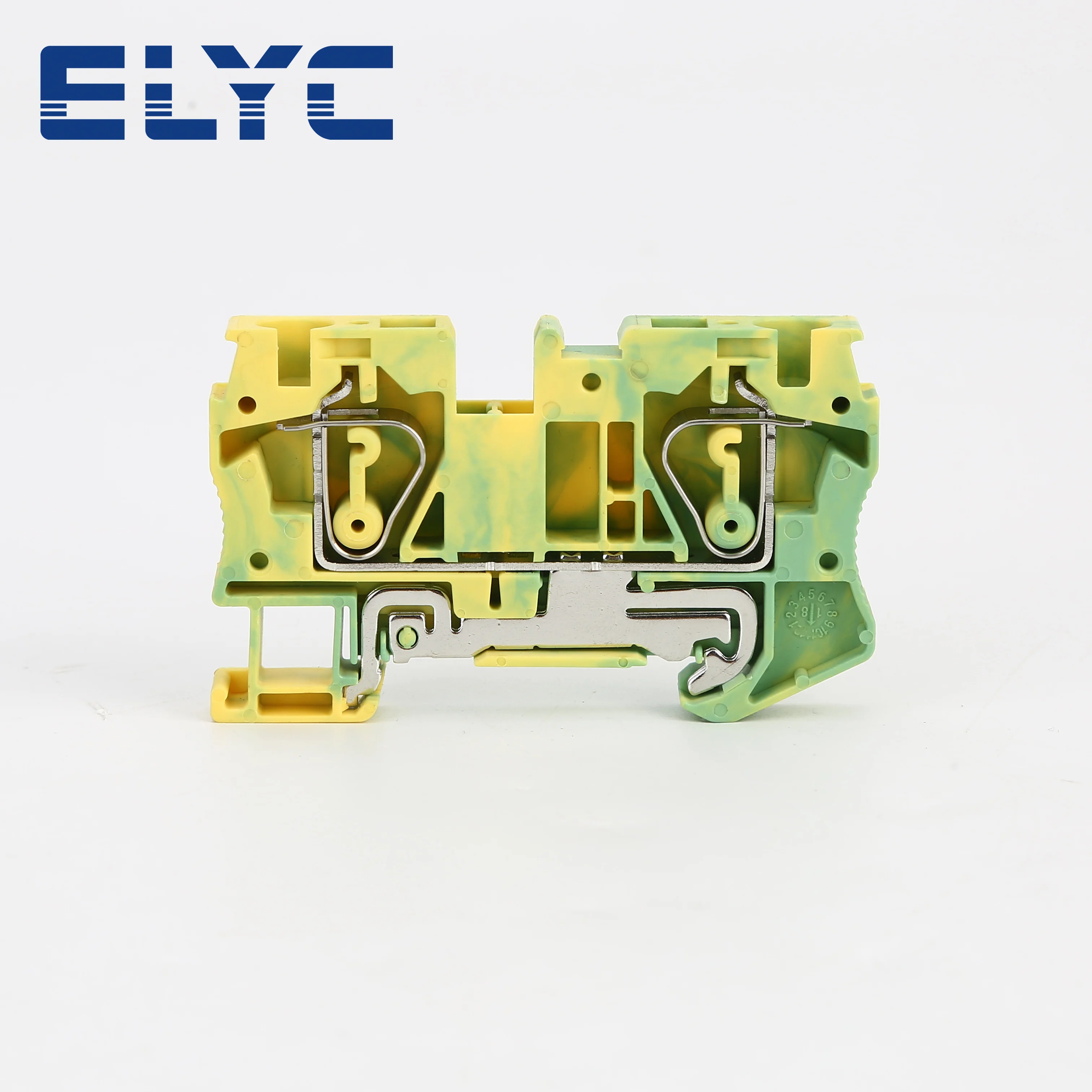 

10Pcs ST6-PE Ground Connector PE Spring-cage Protective Earth Return Pull Type Wire Electrical Din Rail Terminal Block ST 6-PE