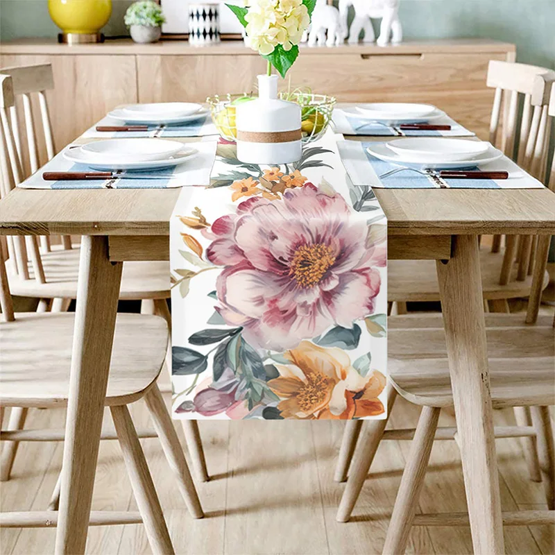 

1pc Fashion Tablecloth Tulip Flower Home Accessories Placemat Cloth Art Linen Multifunctional Anti-scratch Anti-scald