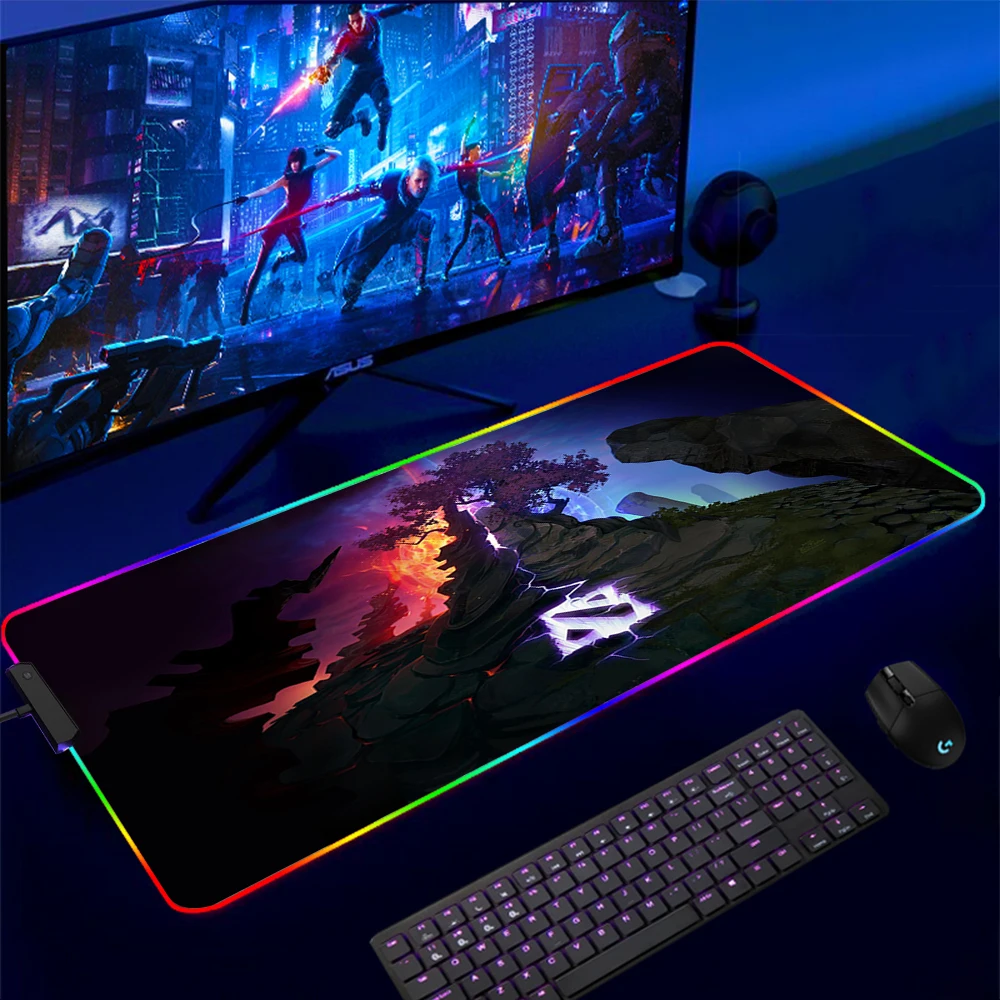 

DOTA2 Game Mouse Pad LED Mat Large for Dota 2 Gaming LED Light Mousepad RGB Rubber Desk Keyboard Mice Pads Computer Accessories