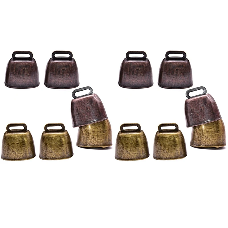 

12 Pcs Metal Cow Bell, Cowbell Retro Bell For Horse Sheep Grazing Copper, Cow Bells Noise Makers