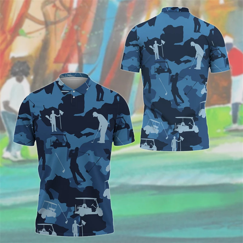 

Summer camouflage short sleeved Polo shirt Men's 3D printed men's outdoor sports shirt Casual street Harajuku comfortable top
