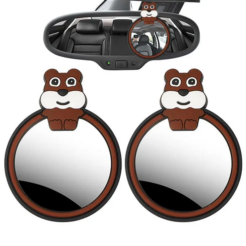 

Stick On Rear View Mirror 2Pcs Thin Car HD Glass Mirrors Reversing Mirror With 360 Wide Angle Adjustable For Car SUV And Trucks