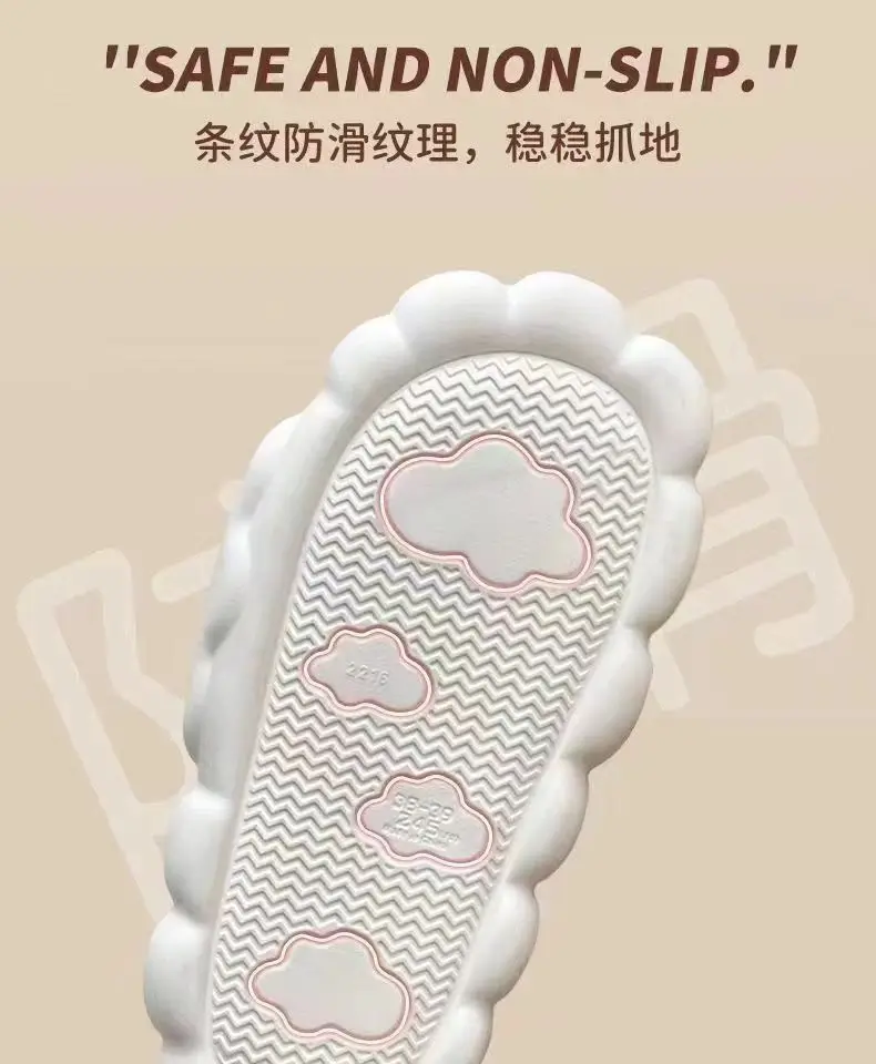 Slippers Women Men Shoes Thick Platform Cloud Women'S Home Slippers Soft Sole Cute Bow Ladies Flip Flops Zapatillas Chaussons