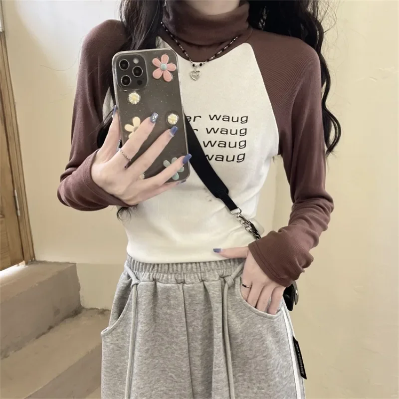 

Женская водолазка с длинным рукавом, с принтом