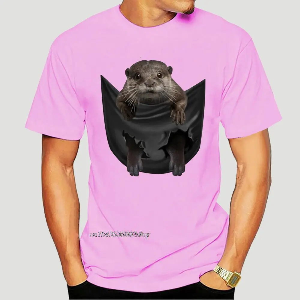 

Футболка мужская с надписью «Otter In Pocket», модная классическая рубашка из хлопка, Топ в стиле Харадзюку, 1217A