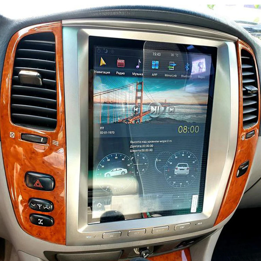

Вертикальный экран 12,1 дюйма, Android экран для Toyota Land Cruiser LC100 J100 2002 - 2008 2din Raido для Lexus LX470, автомобильная стереосистема Tesla