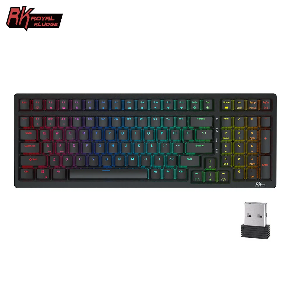 RK98 Royal Kludge Беспроводная механическая клавиатура с 98 клавишами игровая RGB