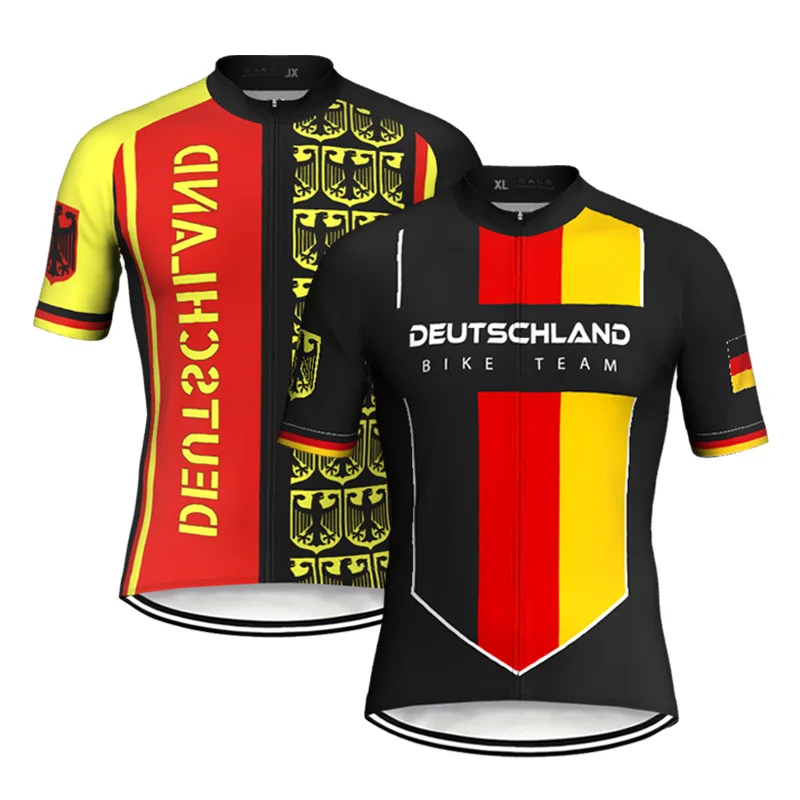 

Germany Short Sleeve Bike Jersey Clothes Bicycle Top Cycling Wear Rece Coat Moto Downhill Road Zipper Jacket Gear Sport Shirt