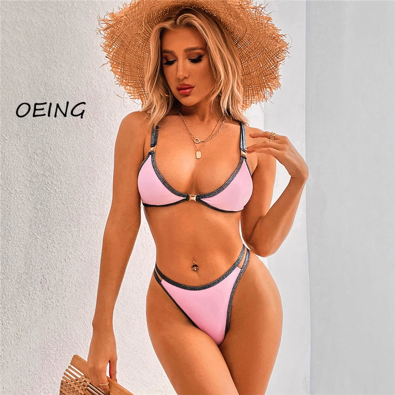 

Женский комплект бикини размера плюс Hot Pink, летний женский купальный костюм 2022