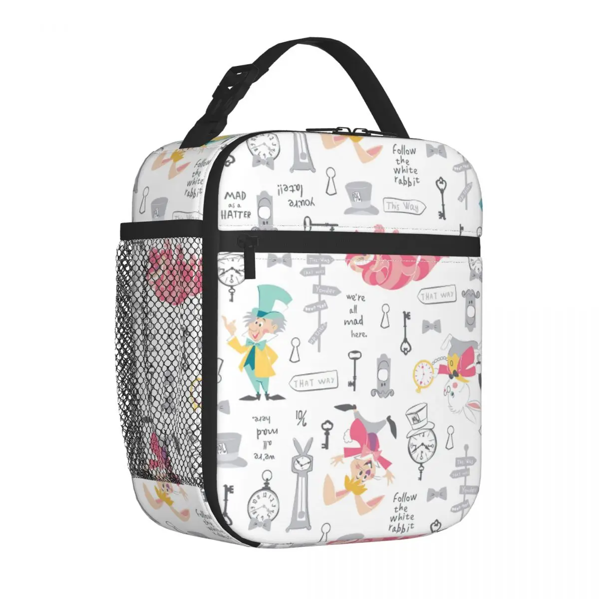 

Disney Alice In Wonderland Anime Cartoon Insulated Lunch Bags Thermal Bag Meal Container Large Tote Lunch Box for Men Women