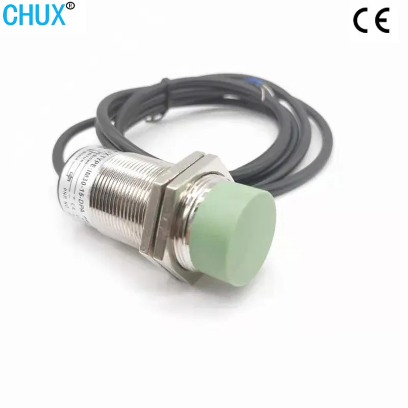 

CHUX Inductive Proximity Sensor PNP 15mm Detection M30 NO NC NO+NC DC 24V Metal Case Non-Shiled Type Switch