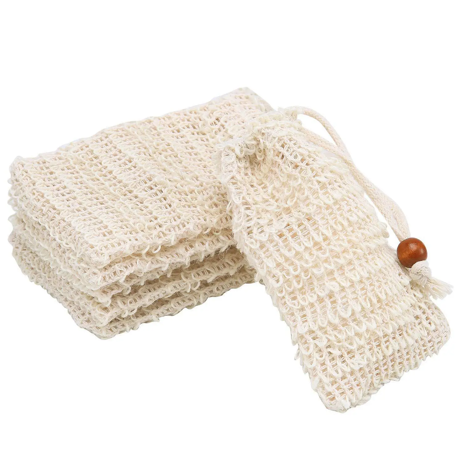 

9*14cm Cotton Linen Soap Bag Scrubbers Beam Mouth Type Environmental Protection Handmade Foaming Net DH9896