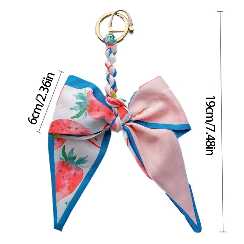 Милый Плетеный мягкий шелковый шарф 2022 брелок с бантом подвеска для сумки