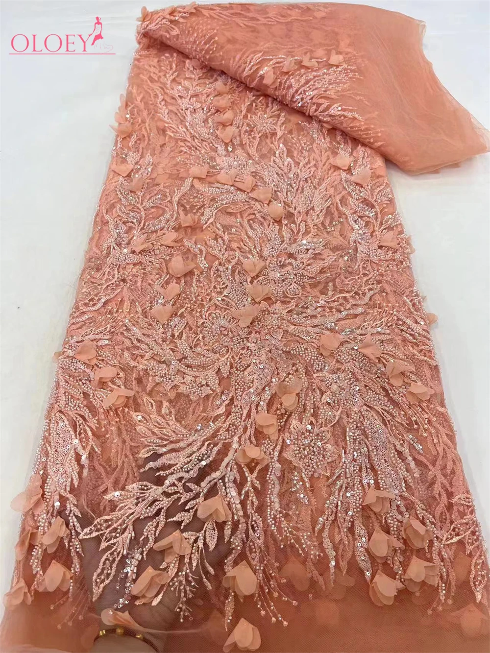 Новейшая Высококачественная Элегантная вышивка 3D Цветочная кружевная ткань