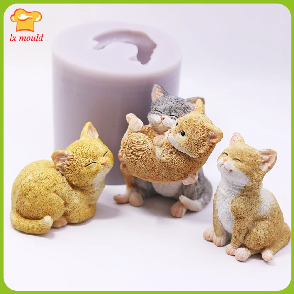 

Cat Silicone Rubber Mould Fondant Resin Clay Soap Candle Mold Princess Hug Cat
