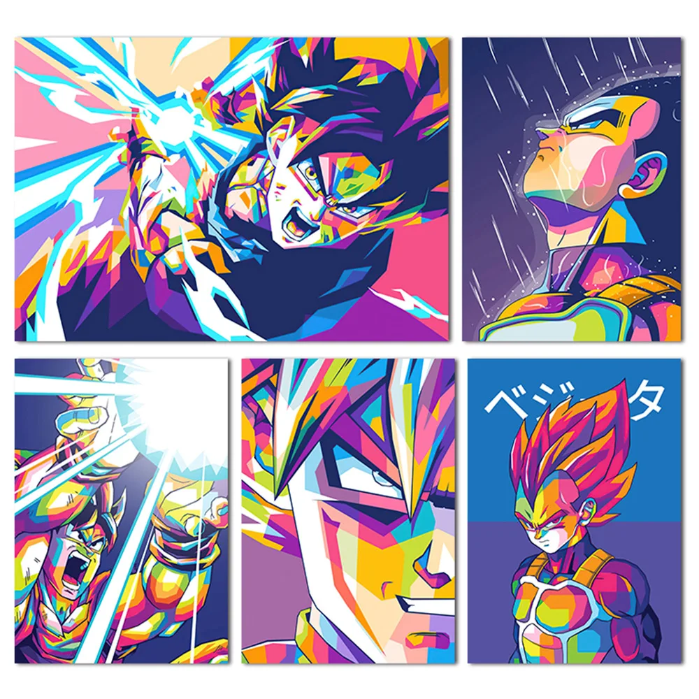 Постер Гоку из аниме «Драконий жемчуг Z» на холсте, абстрактная живопись, лучший домашний Настенный декор, картина, праздничные подарки