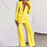 side with me 2022 summer elegant high waisted long sleeve women pants suit notche straight sexy party loose shirts pant set