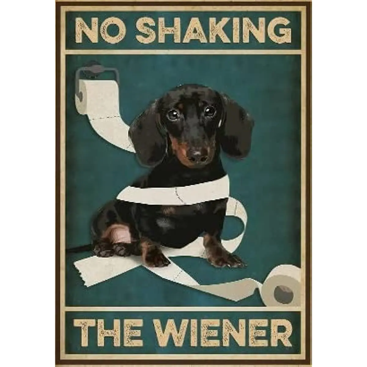 

Dachshund Bathroom Poster,Dachshund Poster,Bathroom Decor Vintage Art Metal Sign Aluminum Sign for Home Office Coffee 8x12inch