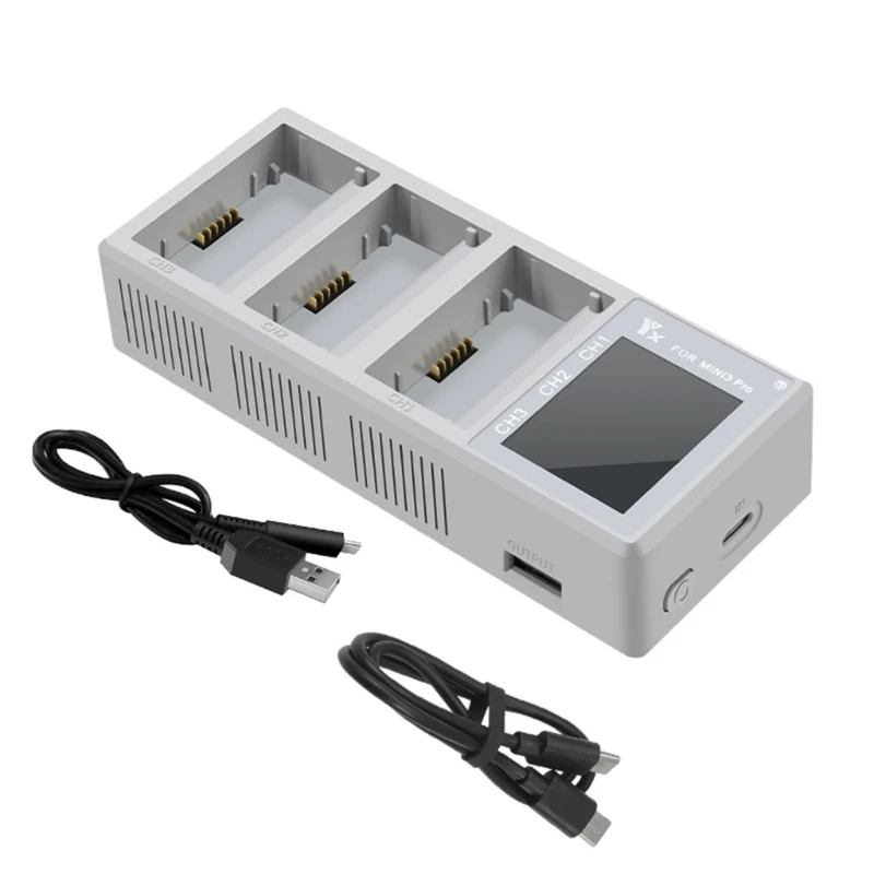 

Зарядное устройство для Mini 3 Pro/Mini 3, хаб с цветным ЖК-дисплеем для быстрой зарядки