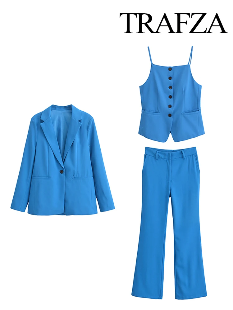 TRAFZA женский комплект из 3 предметов пиджак с длинными рукавами + квадратный