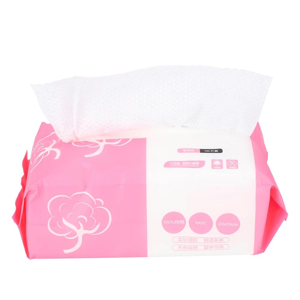 

100pcs Disposable Face Cleaning Tissue Towel Makeup Cotton Pads Facial Washcloth (20 x 20cm)