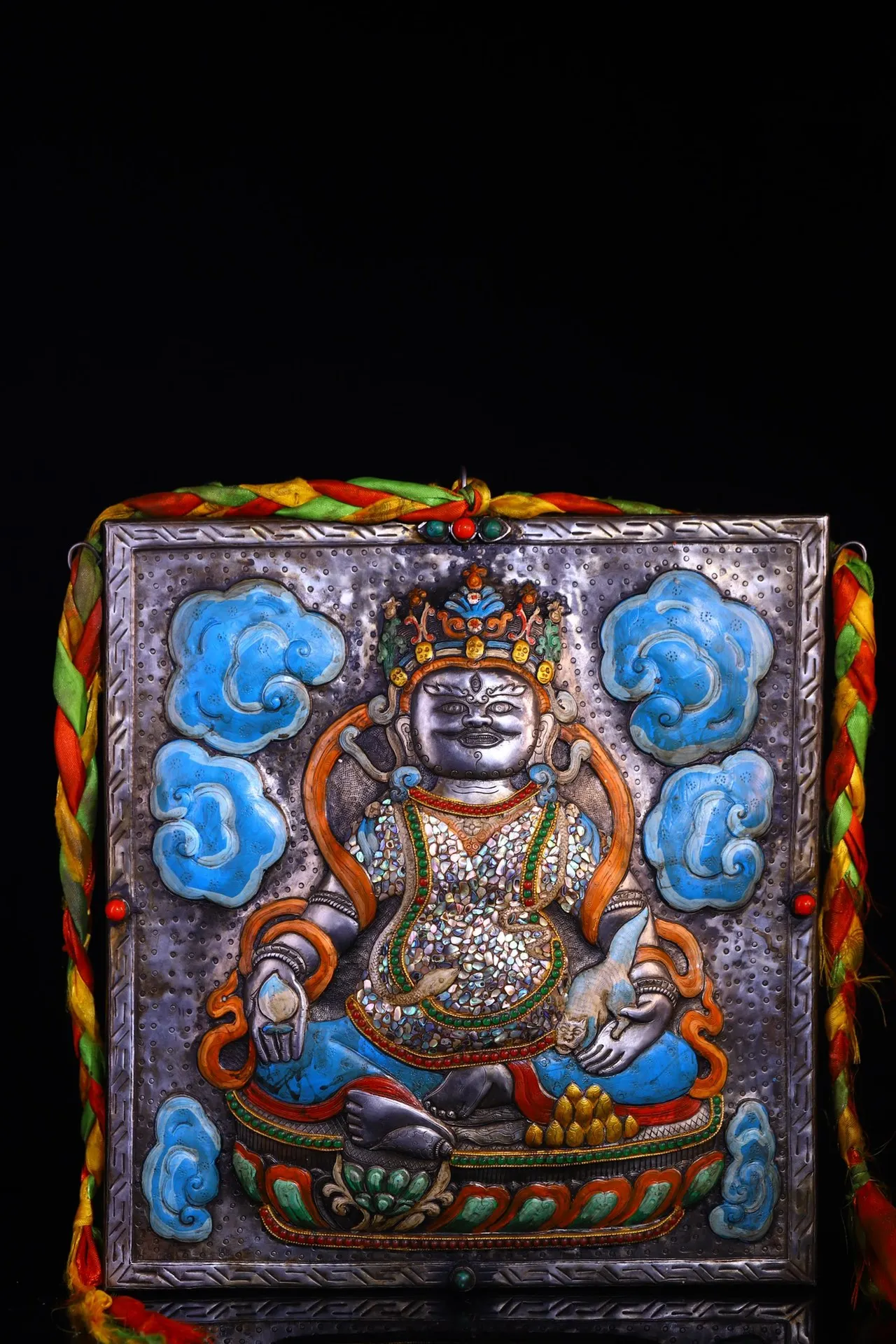 16-дюймовая коллекция тибетского храма старая тиантия окрашенная киноварь