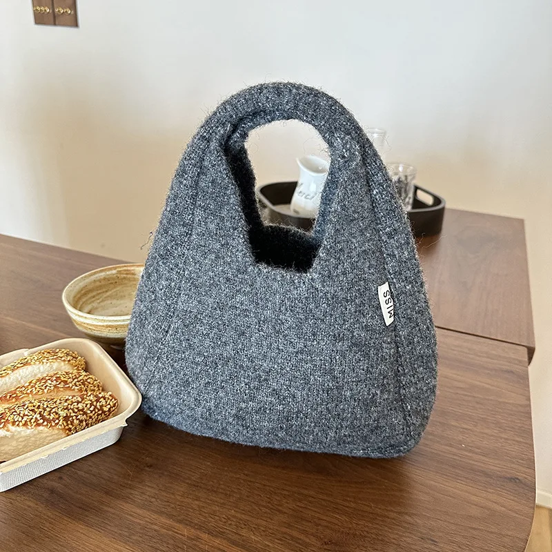 Маленькие сумки-тоут из овечьей шерсти для женщин повседневная сумка на плечо