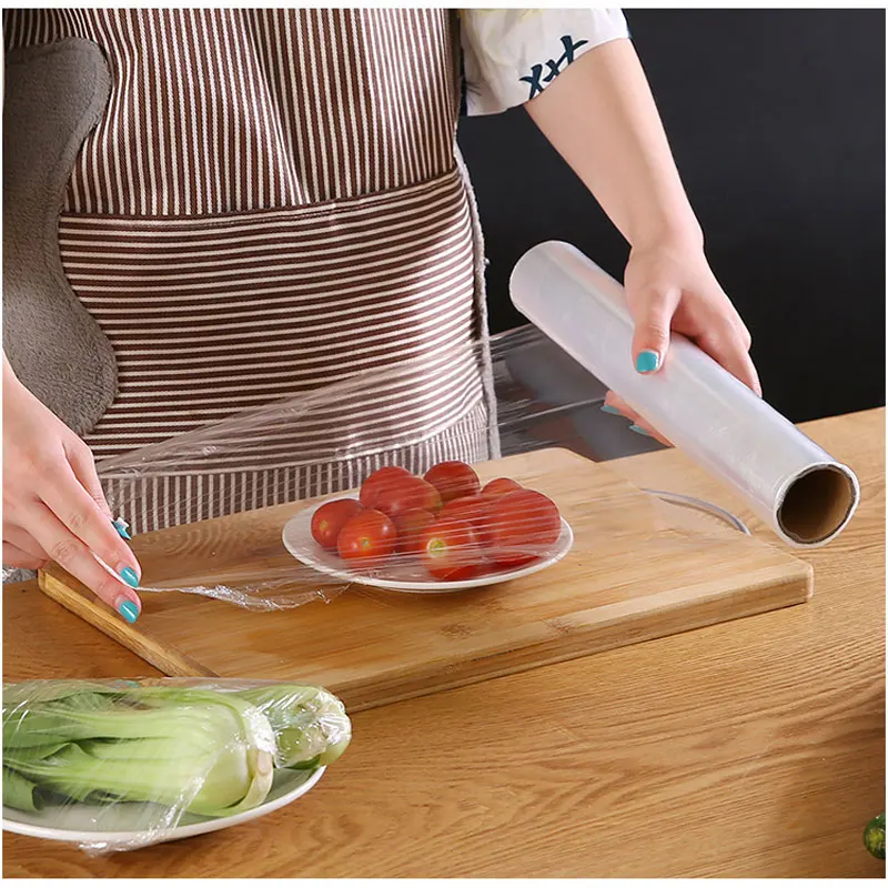 30CM*12M PE Food Saran Wrap Household Cling Film Plastic Cover For Vegetables Fruits Kitchen Accessories