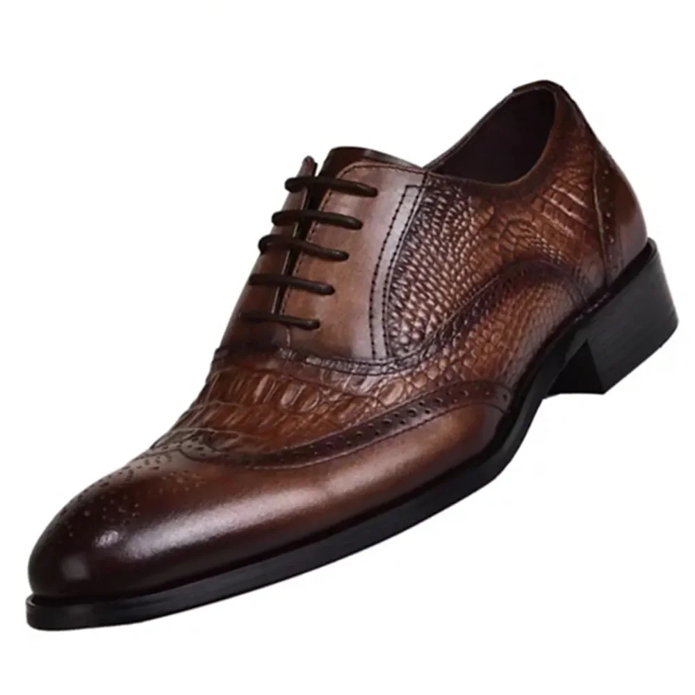 

Dress Shoes Lace Up PU Leather Luxury Party Groom Wedding Pointed Toe