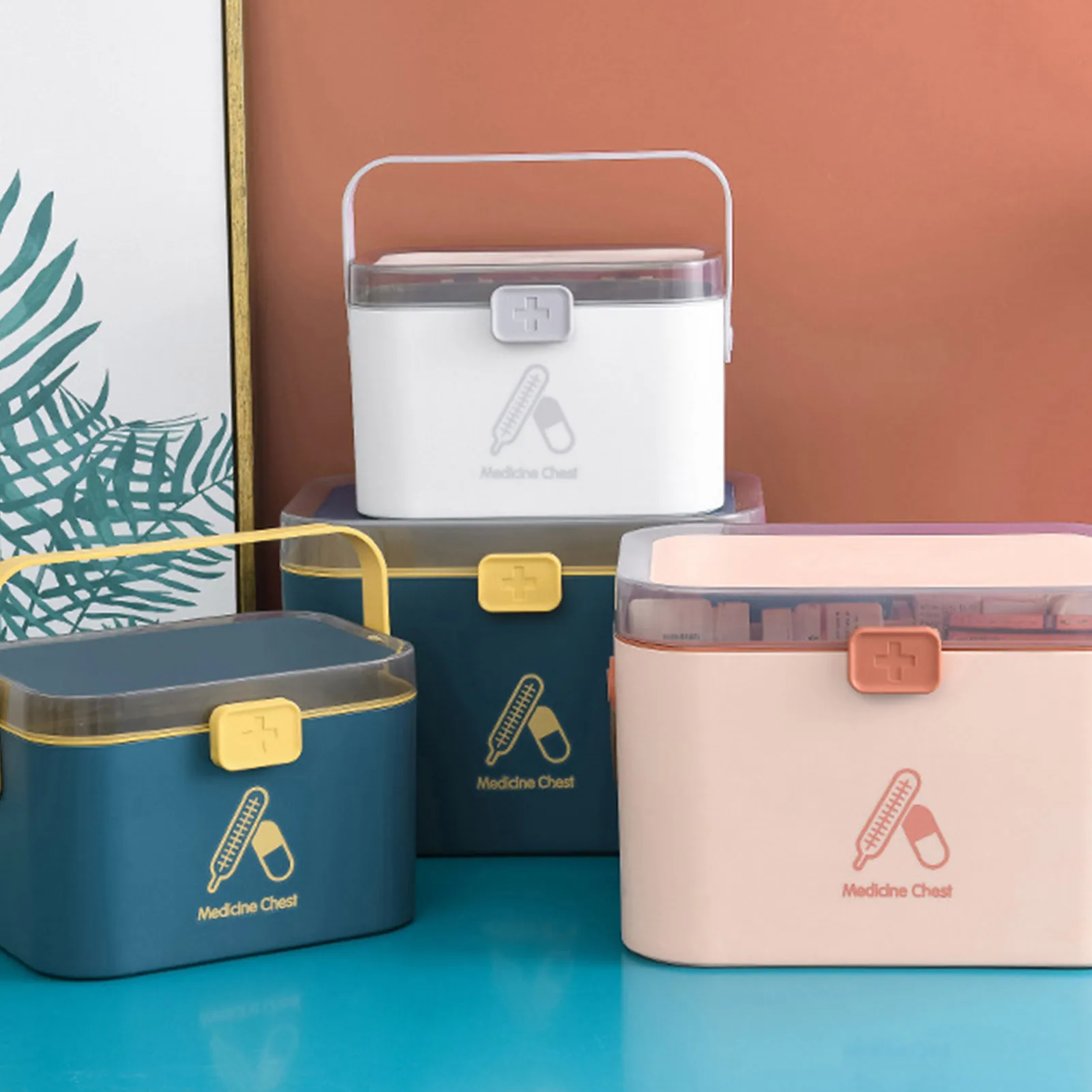 

Ящик для хранения лекарств, семейный аварийный набор, ящик для хранения с ручкой, 2-уровневый контейнер для хранения лекарств, контейнер с пр...